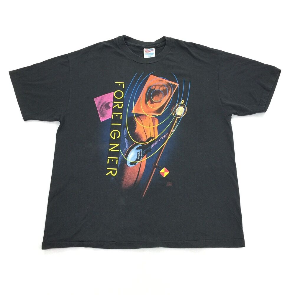Vintage 1992 1993 Foreigner Reunion World Tour Single Stitch T-Shirt XL Black